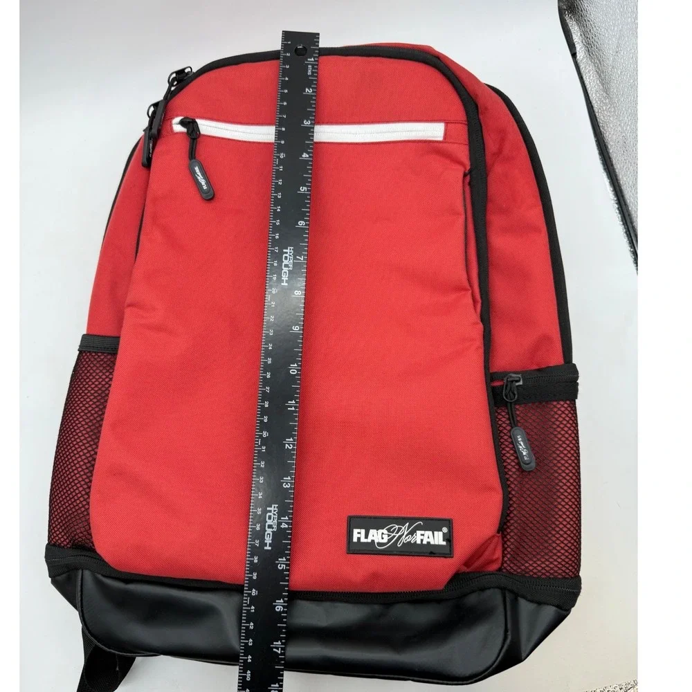 Flag Nor Fail Red Black Gym Fitness Backpack Padded Straps Gorpcore‎ tactical